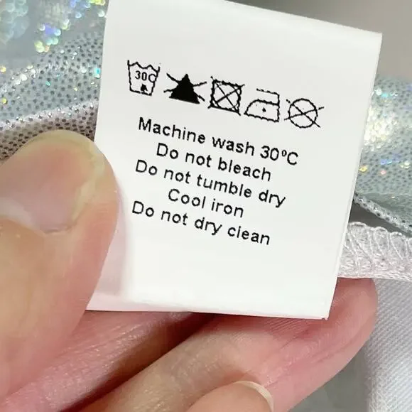 Gray Rainbow Sparkle Short Sleeve Crew Neck Top - Picture 11 of 12